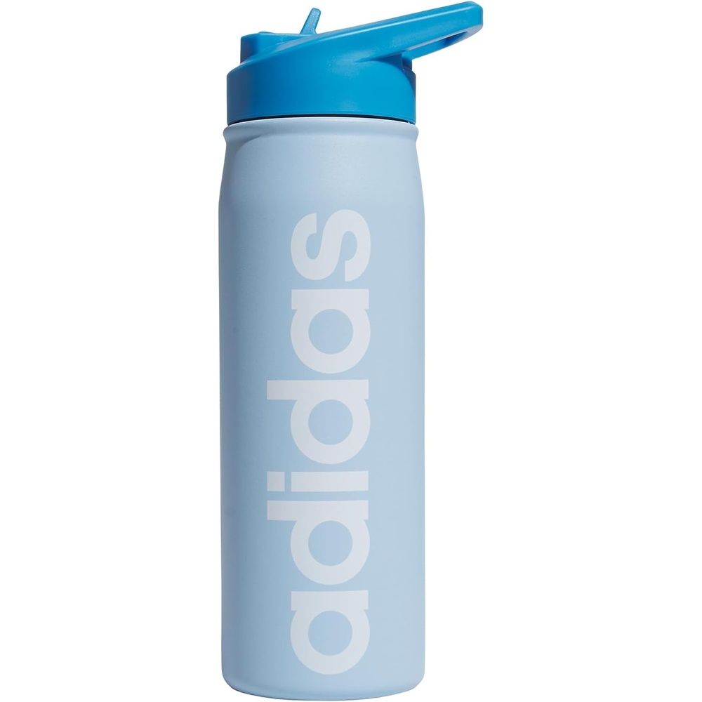 image:imageadidas Straw Lid Metal Water Bottle 600 mL DoubleWall Insulated LeakResistant Lid Stays Cold 24 Hours EasyUse Straw Top SwapFriendly Lid Workouts amp Daily UseClear Sky BluePulse BlueWhite