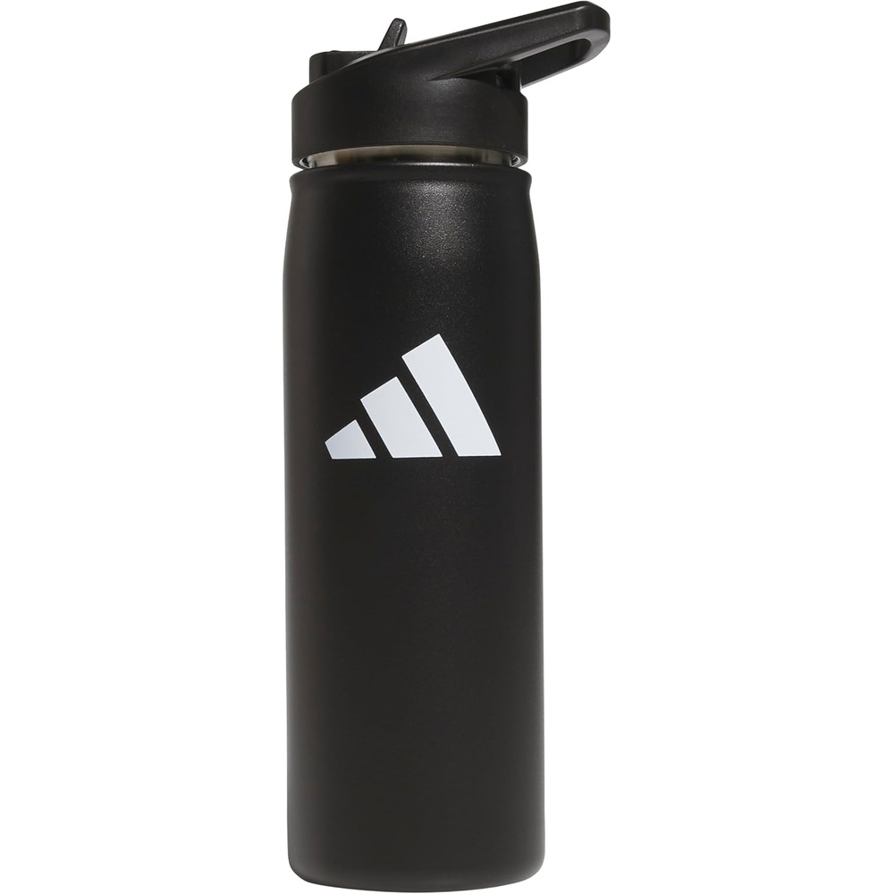 image:imageadidas Straw Lid Metal Water Bottle 600 mL DoubleWall Insulated LeakResistant Lid Stays Cold 24 Hours EasyUse Straw Top SwapFriendly Lid Workouts amp Daily UseBlackWhiteM