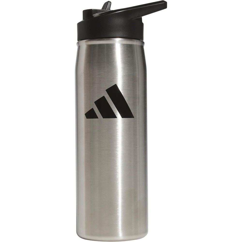 image:imageadidas Straw Lid Metal Water Bottle 600 mL DoubleWall Insulated LeakResistant Lid Stays Cold 24 Hours EasyUse Straw Top SwapFriendly Lid Workouts amp Daily UseStainless SteelBlackM
