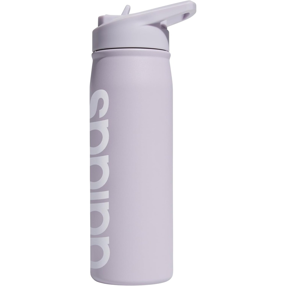 image:imageadidas Straw Lid Metal Water Bottle 600 mL DoubleWall Insulated LeakResistant Lid Stays Cold 24 Hours EasyUse Straw Top SwapFriendly Lid Workouts amp Daily UseSilver Dawn GreyWhite