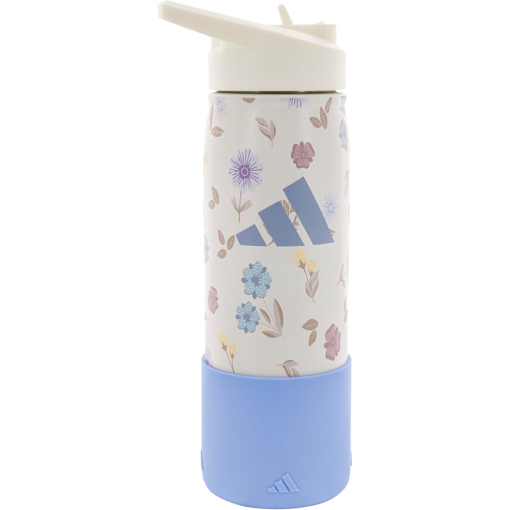 image:imageadidas Straw Lid Metal Water Bottle 600 mL DoubleWall Insulated LeakResistant Lid Stays Cold 24 Hours EasyUse Straw Top SwapFriendly Lid Workouts amp Daily UseWarm Vanilla YellowTactile BlueTactile BlueM2
