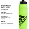 adidas 750 ML (28 oz) Stadium Refillable Plastic Sport Water Bottle(Signal Green/Black)