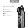 adidas Metal Water Bottle 1L | Double-Wall Insulated, Leak-Resistant Lid, Stays Cold 24 Hours, Stays Hot 12 Hours, Swap-Friendly Lid, Workouts & Daily Use(Black/Silver Metallic)