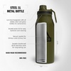 adidas Metal Water Bottle 1L | Double-Wall Insulated, Leak-Resistant Lid, Stays Cold 24 Hours, Stays Hot 12 Hours, Swap-Friendly Lid, Workouts & Daily Use(Focus Olive Green/Black)