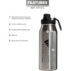 adidas Metal Water Bottle 1L | Double-Wall Insulated, Leak-Resistant Lid, Stays Cold 24 Hours, Stays Hot 12 Hours, Swap-Friendly Lid, Workouts & Daily Use(Stainless Steel/Black/2)