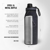 adidas Metal Water Bottle 1L | Double-Wall Insulated, Leak-Resistant Lid, Stays Cold 24 Hours, Stays Hot 12 Hours, Swap-Friendly Lid, Workouts & Daily Use(Twill Black/Black/Grey Five)