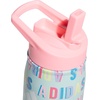 adidas Straw Lid Metal Water Bottle 600 mL | Double-Wall Insulated, Leak-Resistant Lid, Stays Cold 24 Hours, Easy-Use Straw Top, Swap-Friendly Lid, Workouts & Daily Use(Hall Pass Semi Flash Aqua/Pink Spark/White)