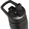 adidas Straw Lid Metal Water Bottle 600 mL | Double-Wall Insulated, Leak-Resistant Lid, Stays Cold 24 Hours, Easy-Use Straw Top, Swap-Friendly Lid, Workouts & Daily Use(Black/White/M)