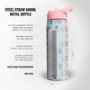 adidas Straw Lid Metal Water Bottle 600 mL | Double-Wall Insulated, Leak-Resistant Lid, Stays Cold 24 Hours, Easy-Use Straw Top, Swap-Friendly Lid, Workouts & Daily Use(Hall Pass Semi Flash Aqua/Pink Spark/White)