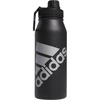 adidas Metal Water Bottle 1L | Double-Wall Insulated, Leak-Resistant Lid, Stays Cold 24 Hours, Stays Hot 12 Hours, Swap-Friendly Lid, Workouts & Daily Use(Black/Silver Metallic)