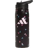 adidas Straw Lid Metal Water Bottle 600 mL | Double-Wall Insulated, Leak-Resistant Lid, Stays Cold 24 Hours, Easy-Use Straw Top, Swap-Friendly Lid, Workouts & Daily Use(3 Bar Toss Black-clear Pink/Black/Clear Pink/M)