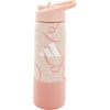 adidas Straw Lid Metal Water Bottle 600 mL | Double-Wall Insulated, Leak-Resistant Lid, Stays Cold 24 Hours, Easy-Use Straw Top, Swap-Friendly Lid, Workouts & Daily Use(Pink Tint/White/Semi Frozen Turbo Pink/M/2)