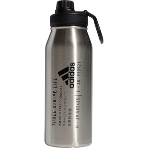 adidas Metal Water Bottle 1L | Double-Wall Insulated, Leak-Resistant Lid, Stays Cold 24 Hours, Stays Hot 12 Hours, Swap-Friendly Lid, Workouts & Daily Use(Stainless Steel/Black/2)