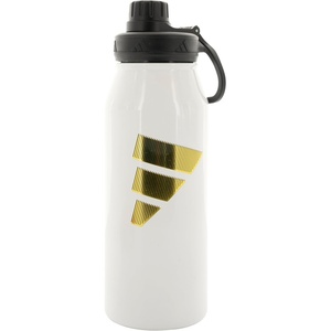 adidas Metal Water Bottle 1L | Double-Wall Insulated, Leak-Resistant Lid, Stays Cold 24 Hours, Stays Hot 12 Hours, Swap-Friendly Lid, Workouts & Daily Use(White/Gold Metallic/Black/L)