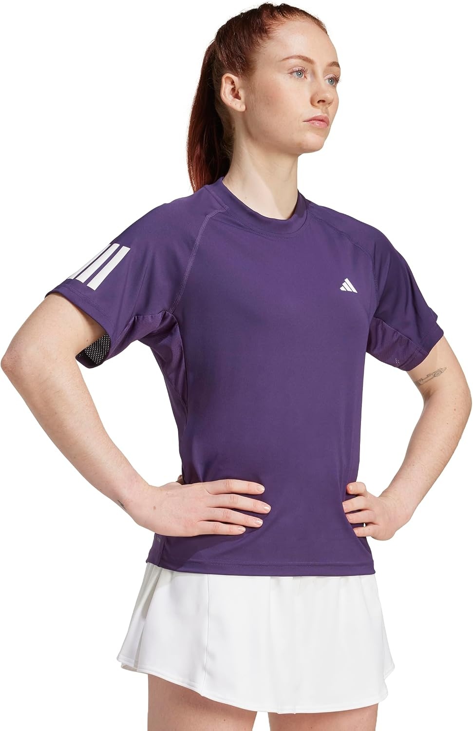 image:imageAdidas Womens Club Tennis Climacool 3Stripes TShirtAurora Plum
