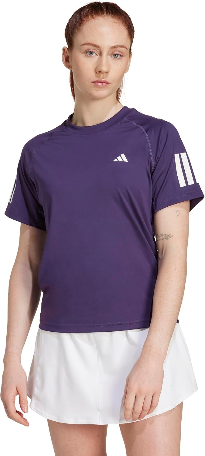 image:imageAdidas Womens Club Tennis Climacool 3Stripes TShirtAurora Plum