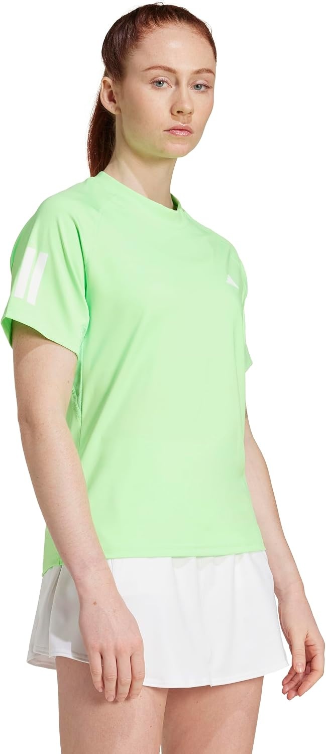 image:imageAdidas Womens Club Tennis Climacool 3Stripes TShirtLime Burst