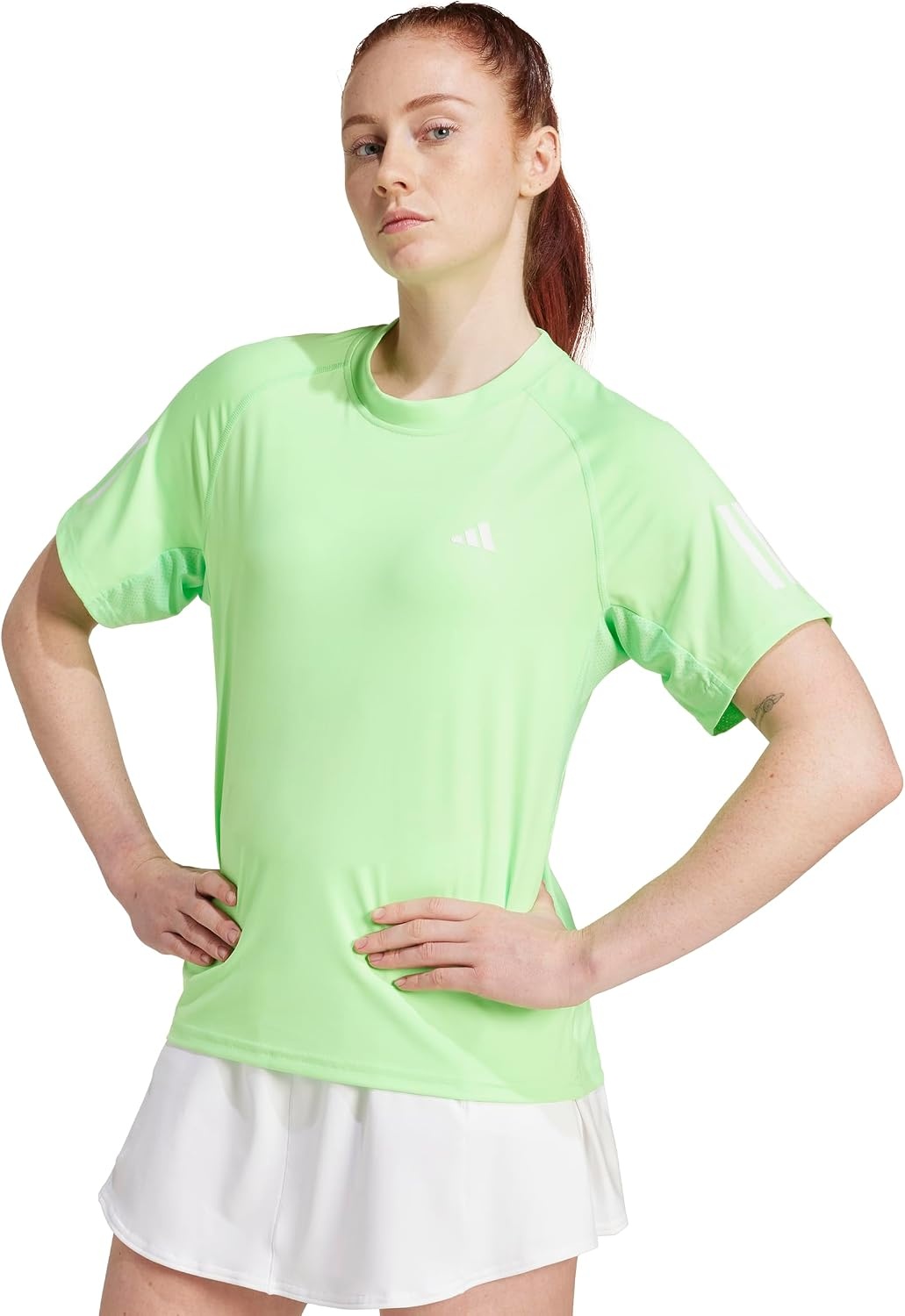 image:imageAdidas Womens Club Tennis Climacool 3Stripes TShirtLime Burst