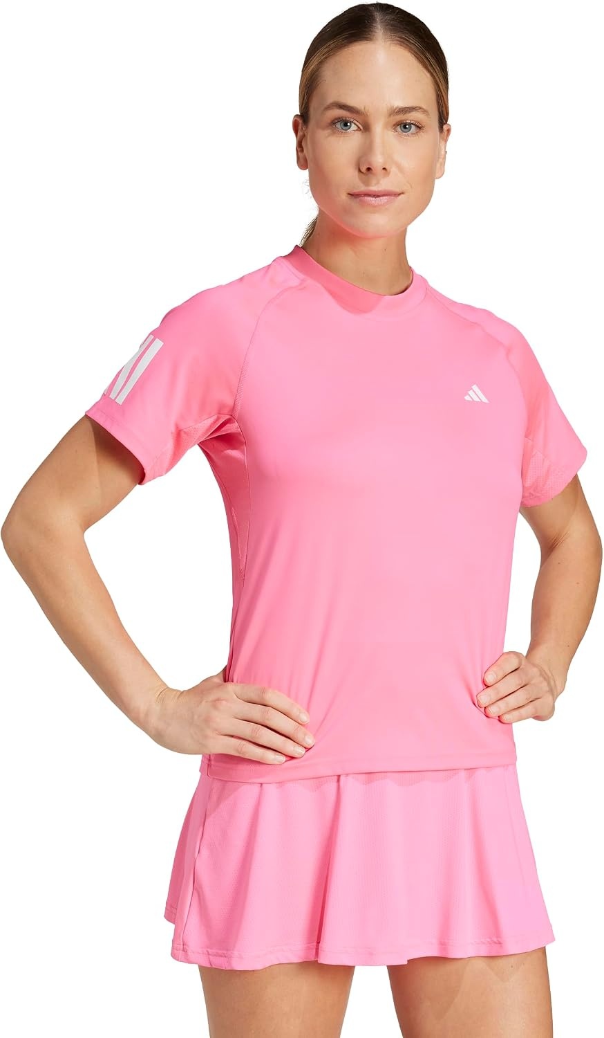 image:imageAdidas Womens Club Tennis Climacool 3Stripes TShirtLucid Pink