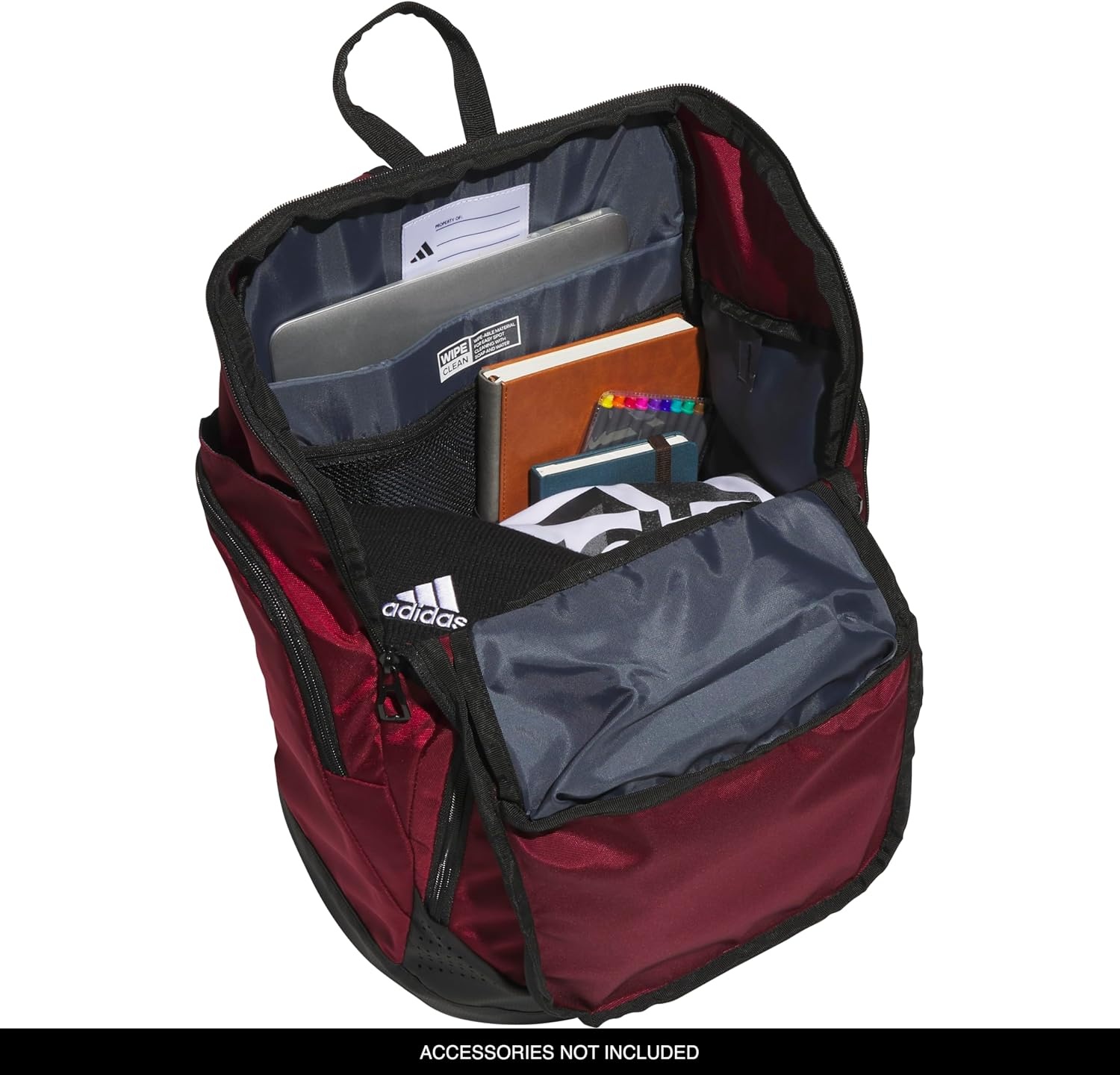 image:imageadidas 5Star Team 2 Backpack MultiSport Padded Laptop Sleeve Organizer Pockets WaterBottle Pockets Durable Build School Gym amp Travel ReadyTeam Collegiate Burgundy