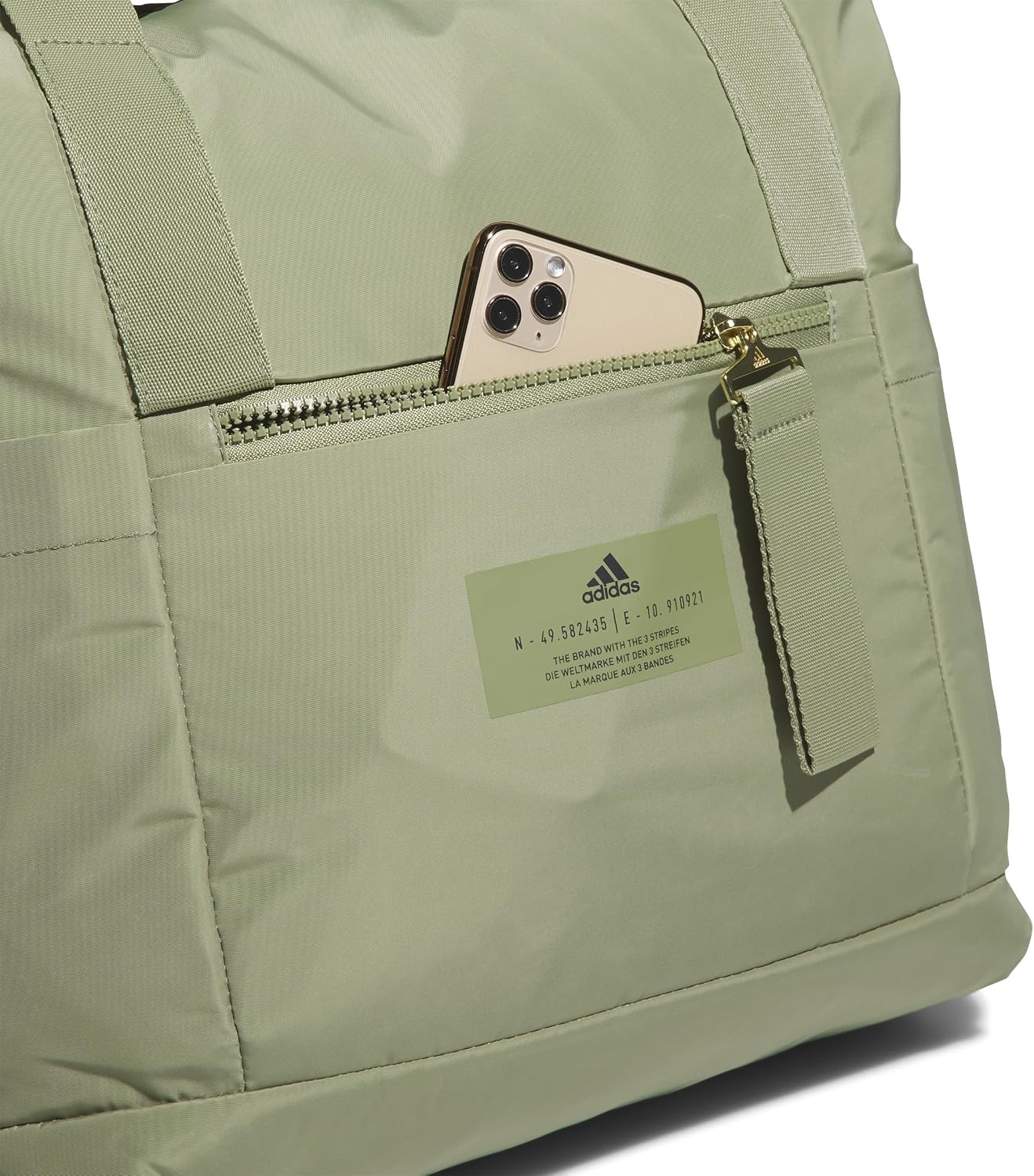 image:imageadidas All Me Tote Roomy Interior Wears Two Ways Rolls With Your Suitcase Holds Your Laptop Open Top Tote Everyday amp Court ReadyTent GreenGold Metallic2