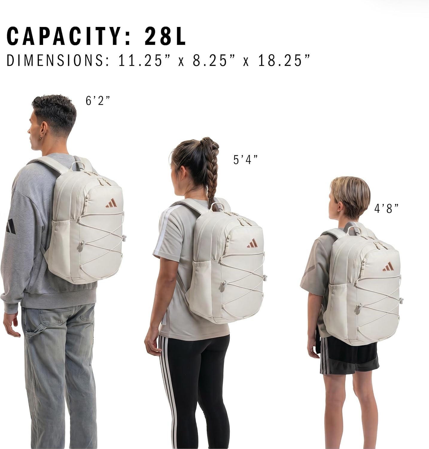 image:imageadidas Amplifier Backpack for Laptop School and Gym 28LAlumina BeigeRose GoldBungee
