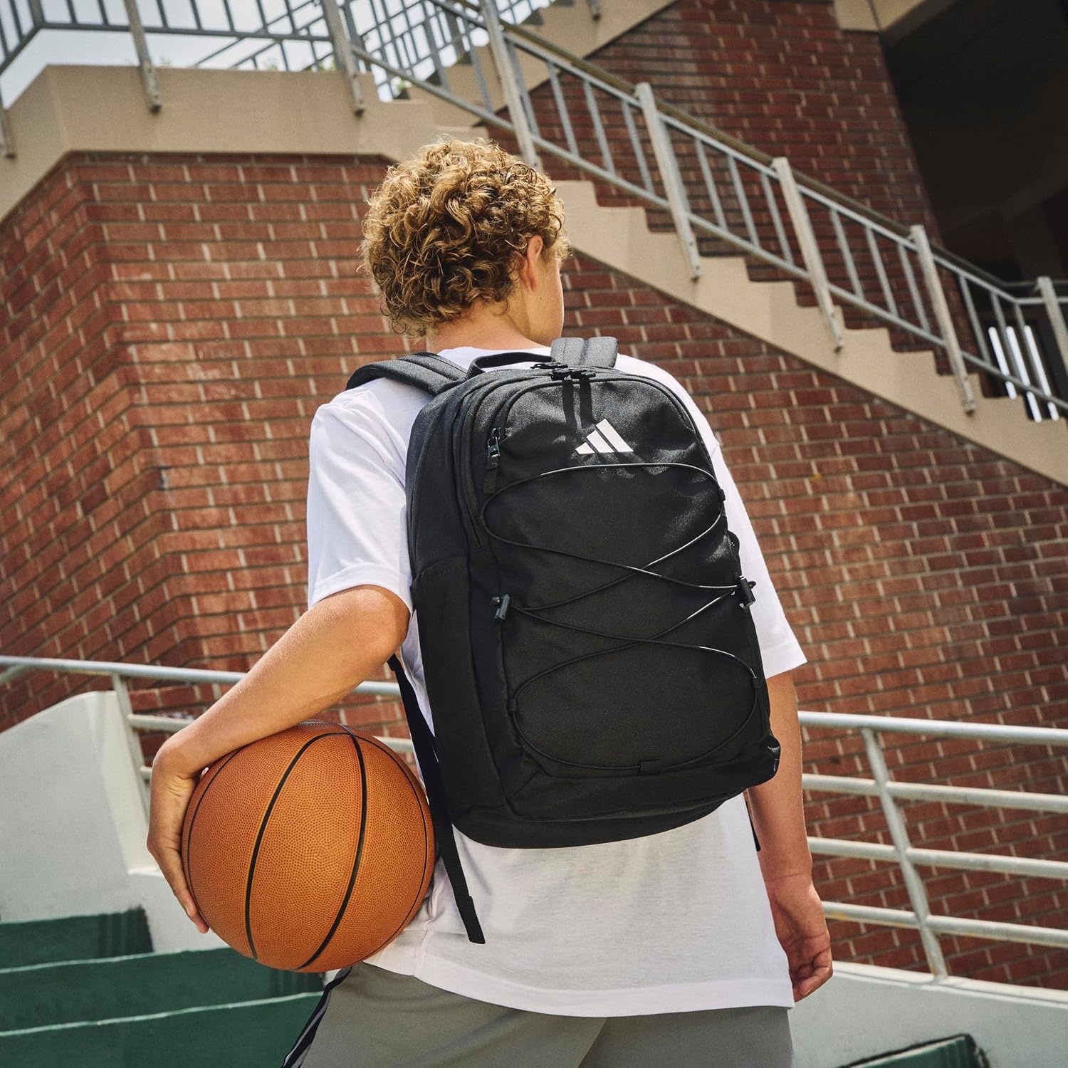 image:imageadidas Amplifier Backpack for Laptop School and Gym 28LAlumina BeigeRose GoldBungee