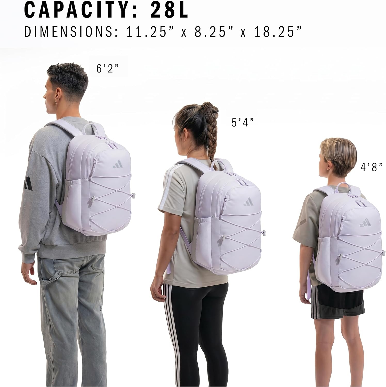 image:imageadidas Amplifier Backpack for Laptop School and Gym 28LFrozen PurpleBungee