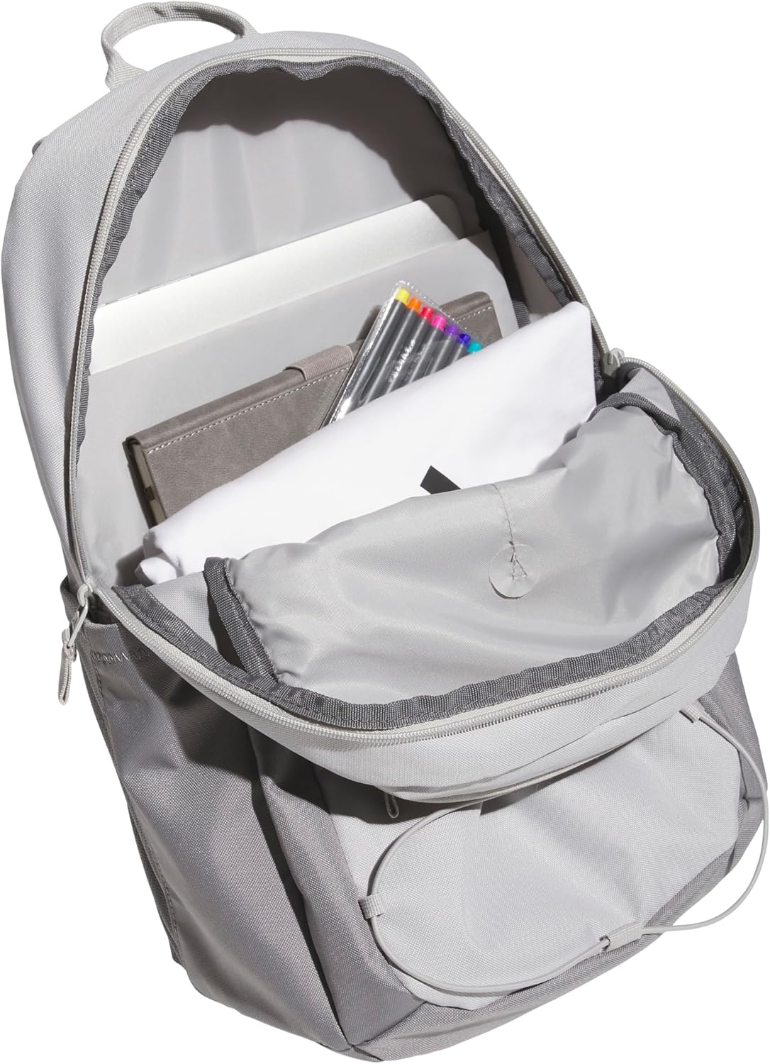 image:imageadidas Amplifier Backpack for Laptop School and Gym 28LGrey ThreeGrey TwoWhiteBungee
