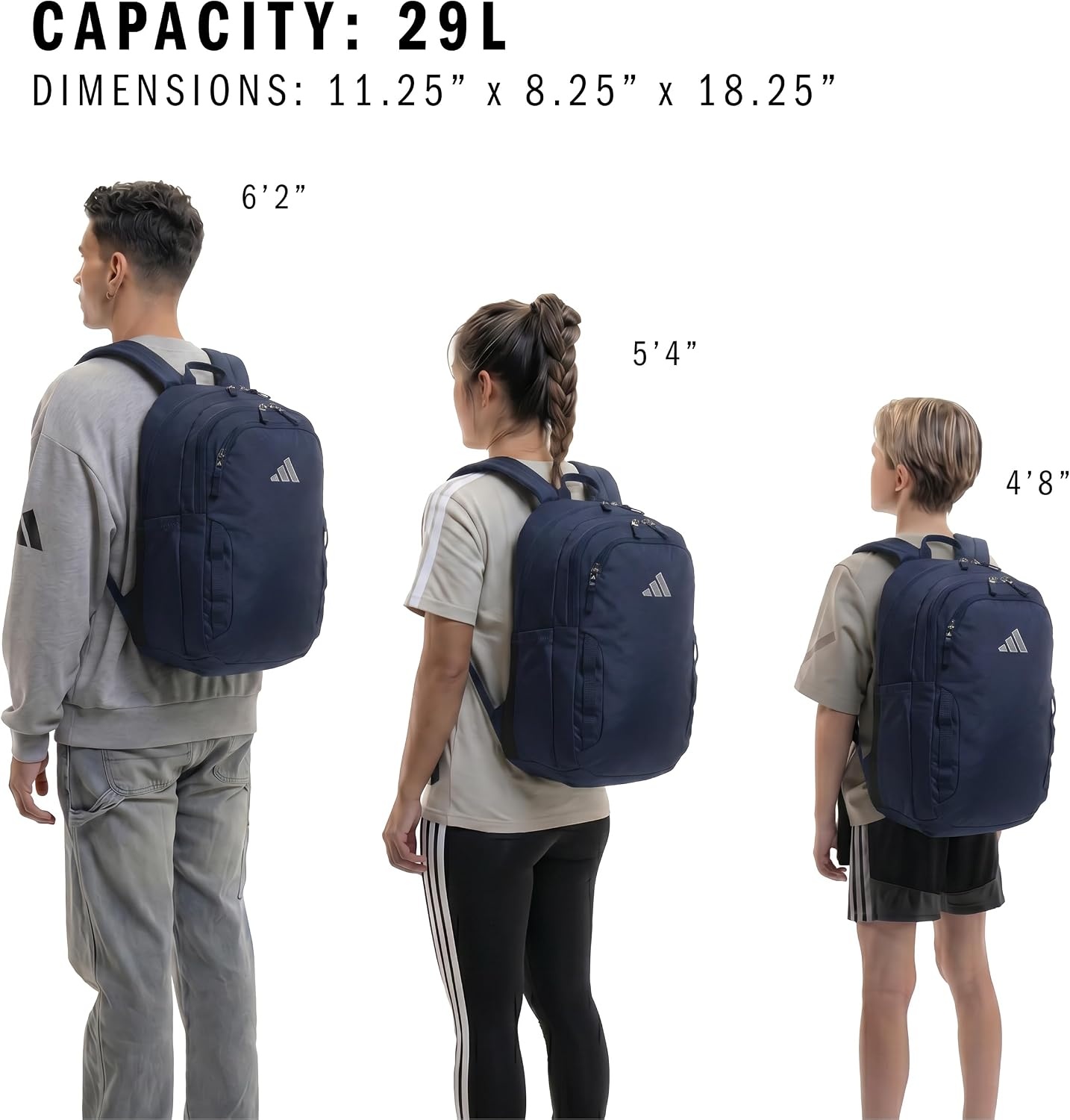 image:imageadidas Amplifier Backpack for Laptop School and Gym 28LNight IndigoBlackRegular