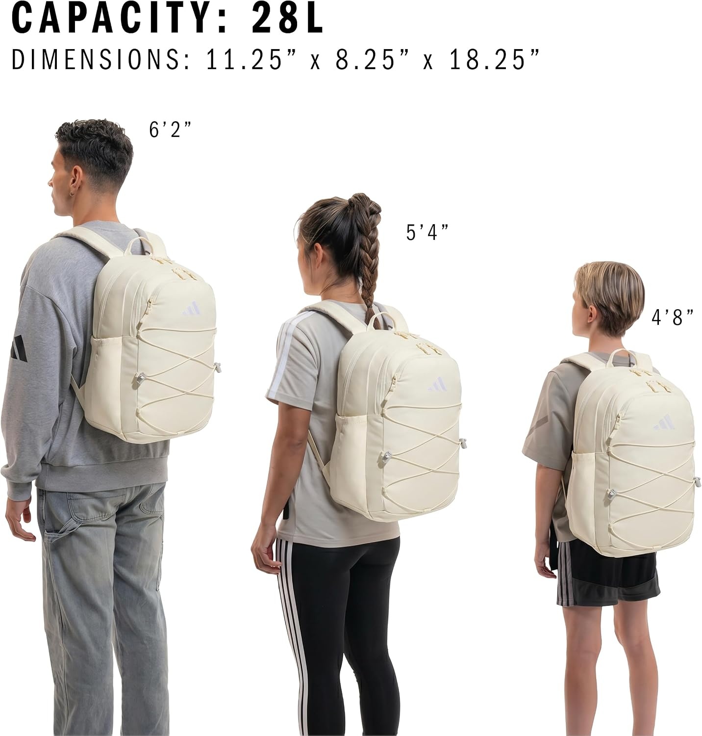image:imageadidas Amplifier Backpack for Laptop School and Gym 28LWarm Vanilla YellowWhiteBungee