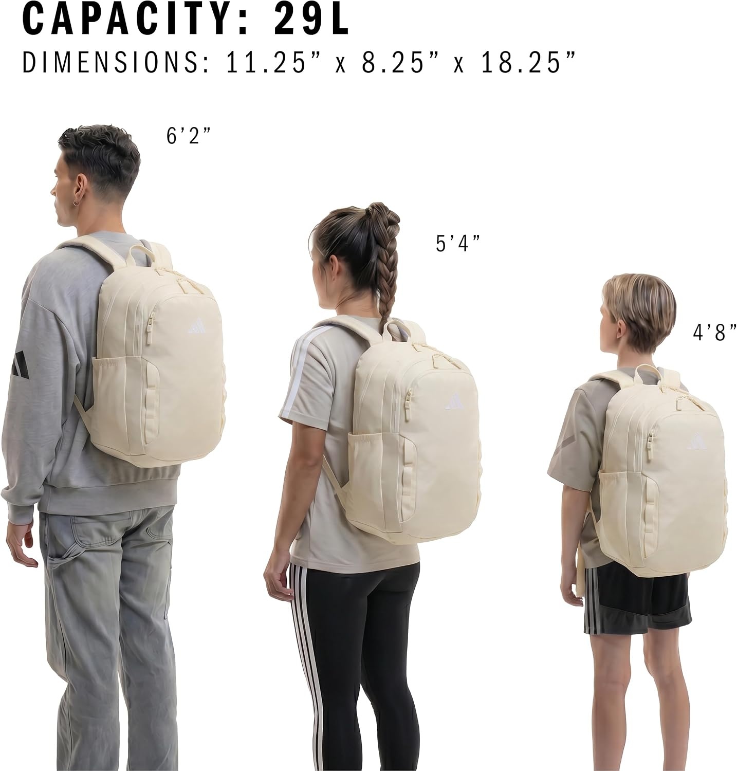 image:imageadidas Amplifier Backpack for Laptop School and Gym 28LWarm Vanilla YellowWhiteRegular