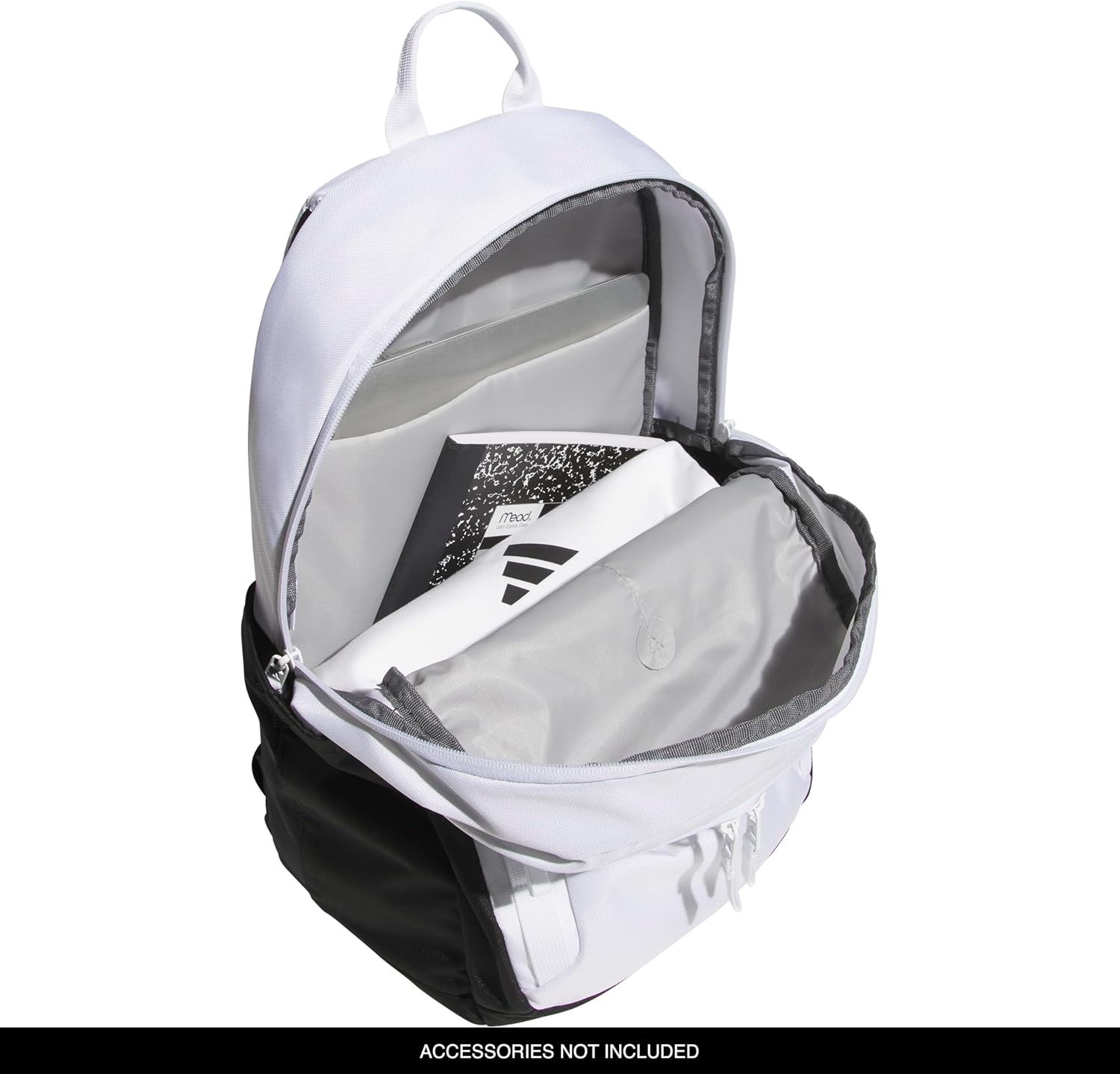 image:imageadidas Amplifier Backpack for Laptop School and Gym 28LWhiteBlackRegular