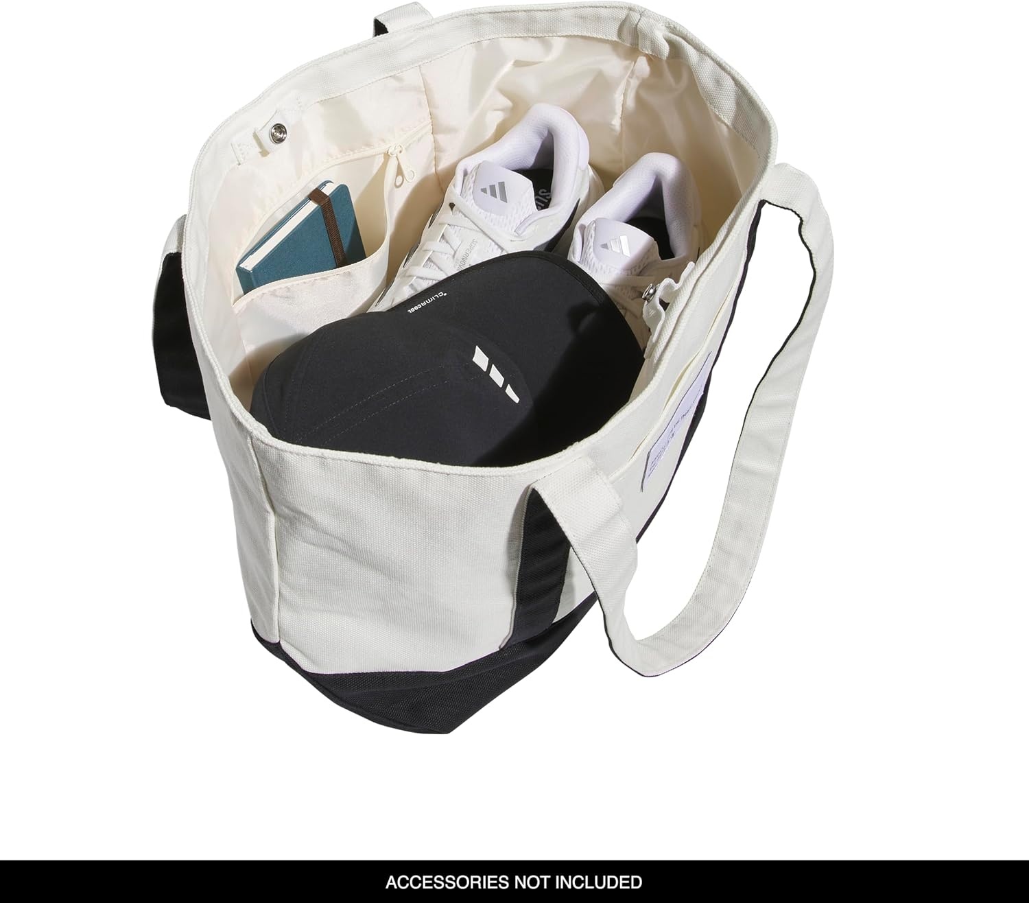 image:imageadidas Canvas Court Tote Bag Roomy Interior Interior Pockets Comfortable Straps Durable Build Everyday amp Court ReadyBlackOff White2Regular 28l