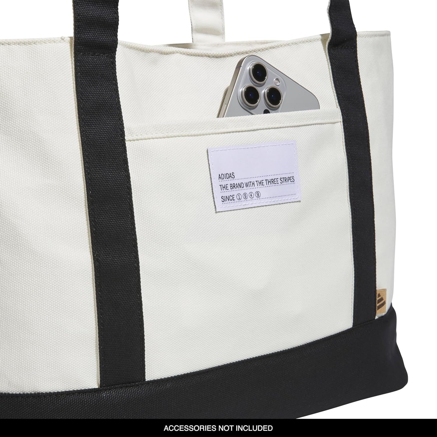 image:imageadidas Canvas Court Tote Bag Roomy Interior Interior Pockets Comfortable Straps Durable Build Everyday amp Court ReadyBlackOff White2Regular 28l