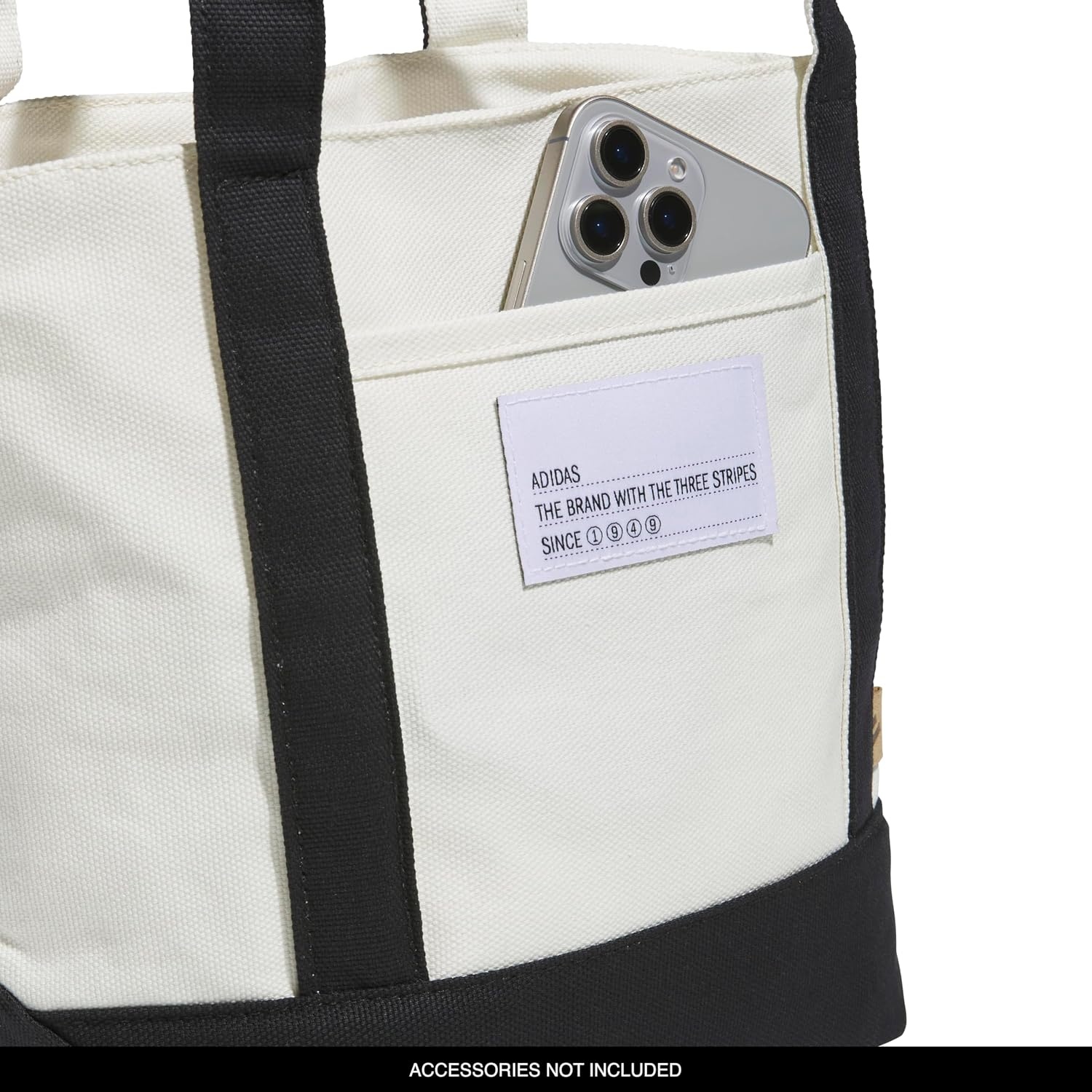image:imageadidas Canvas Court Tote Bag Roomy Interior Interior Pockets Comfortable Straps Durable Build Everyday amp Court ReadyBlackOff WhiteMini 10l