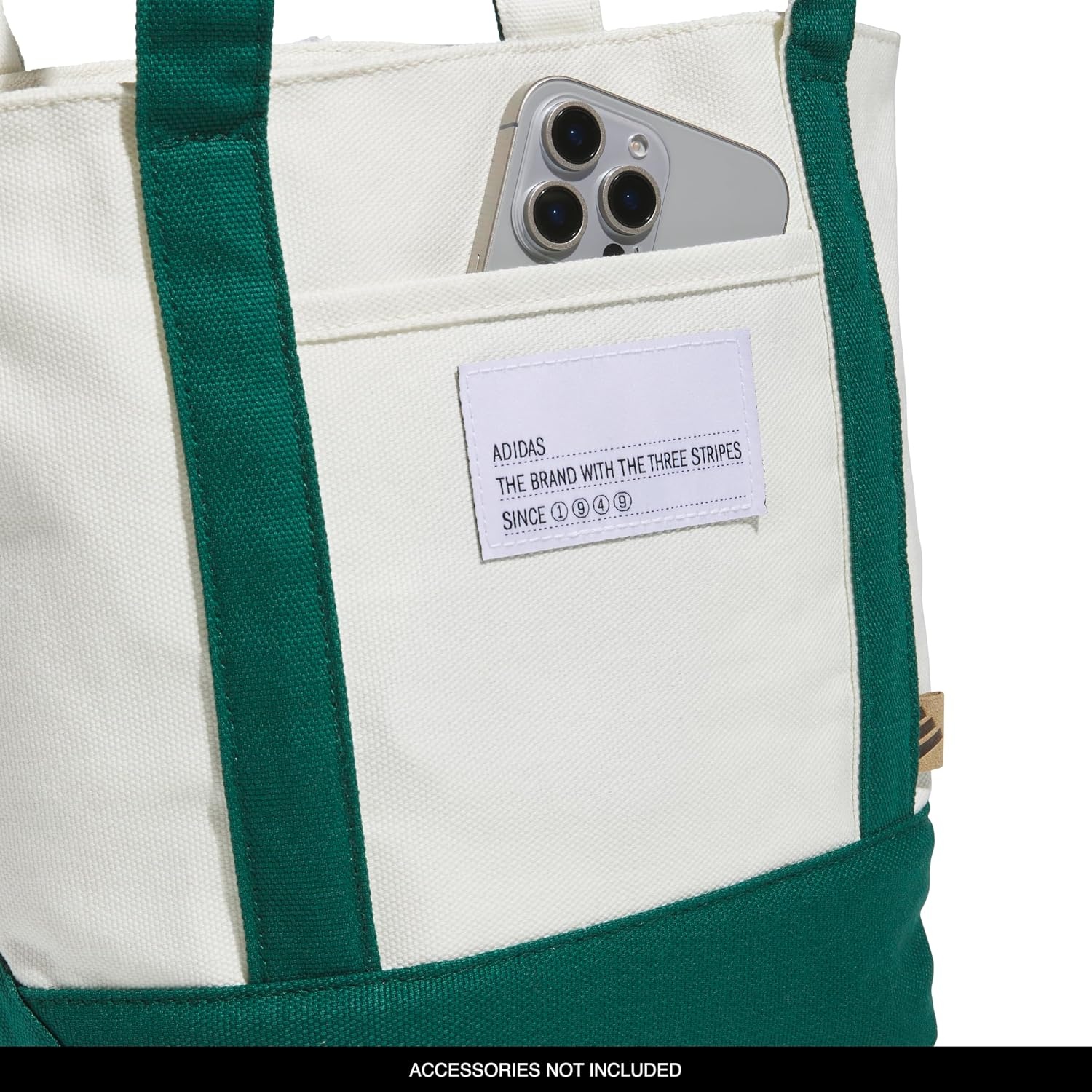 image:imageadidas Canvas Court Tote Bag Roomy Interior Interior Pockets Comfortable Straps Durable Build Everyday amp Court ReadyCollegiate GreenOff WhiteMini 10l