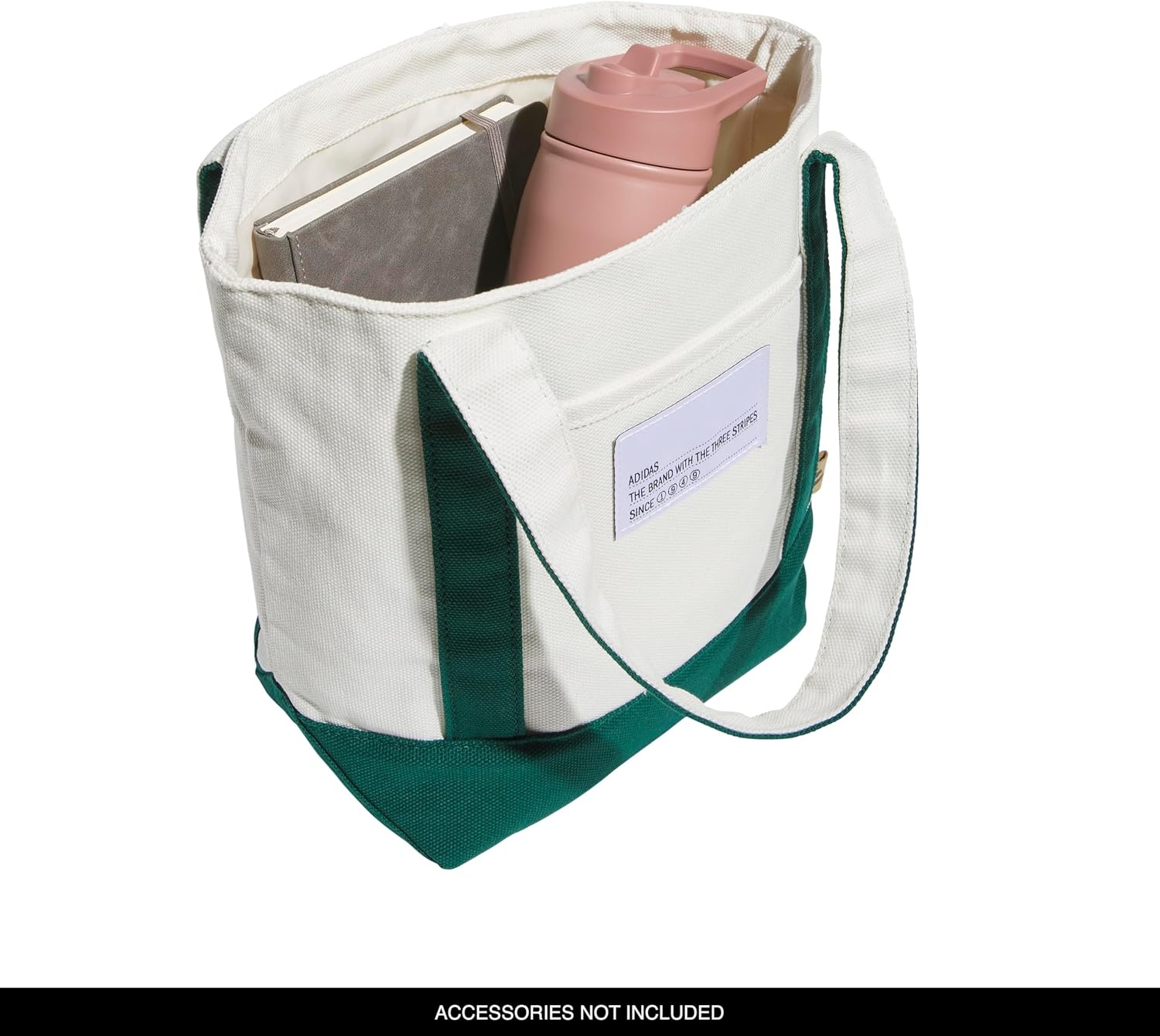 image:imageadidas Canvas Court Tote Bag Roomy Interior Interior Pockets Comfortable Straps Durable Build Everyday amp Court ReadyCollegiate GreenOff WhiteMini 10l