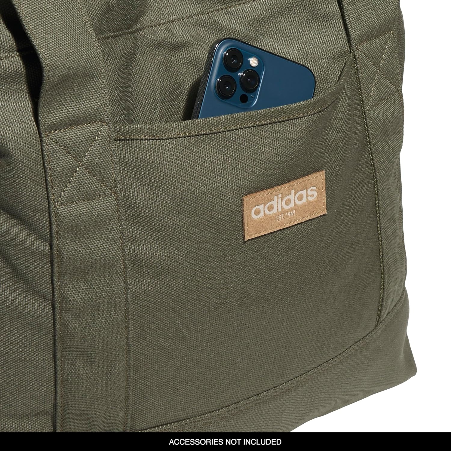 image:imageadidas Canvas Court Tote Bag Roomy Interior Interior Pockets Comfortable Straps Durable Build Everyday amp Court ReadyOlive Strata Green1Regular 28l