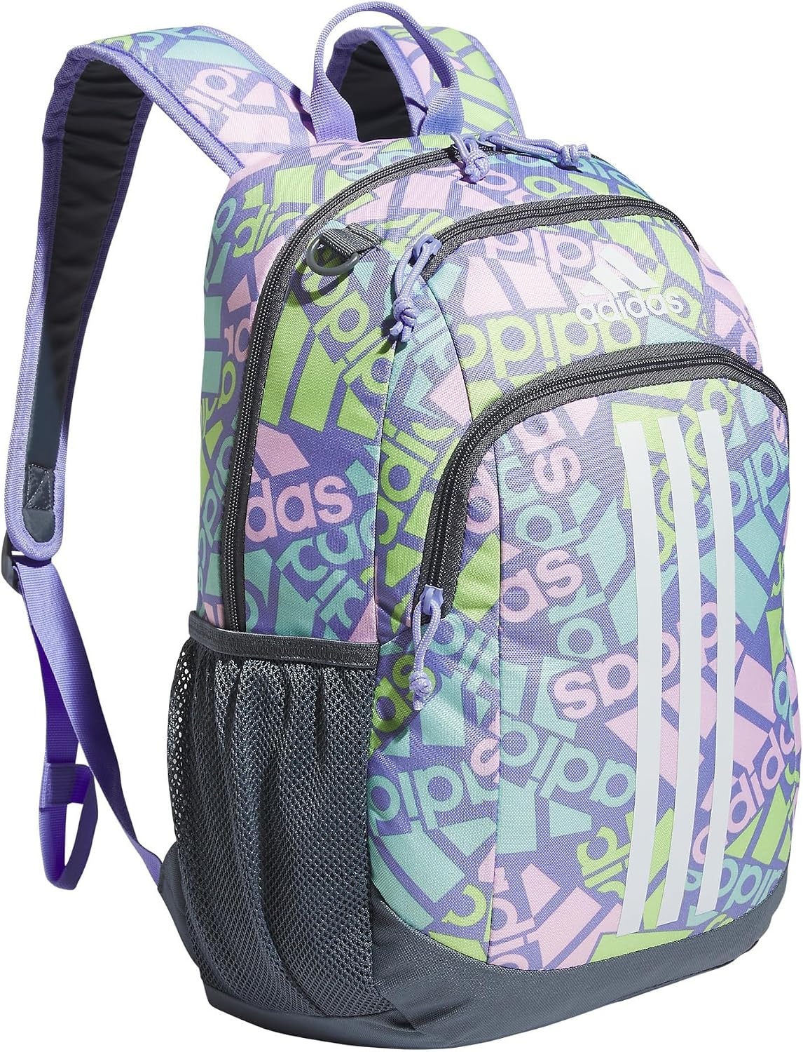 image:imageadidas Creator School Backpack 21L Padded Laptop Sleeve Durable Build RightSized For Kids Carries Comfortably Spills Wipe Away School Gym amp Travel ReadyAdi Multi Collage Light PurpleOnix GreyWhite2