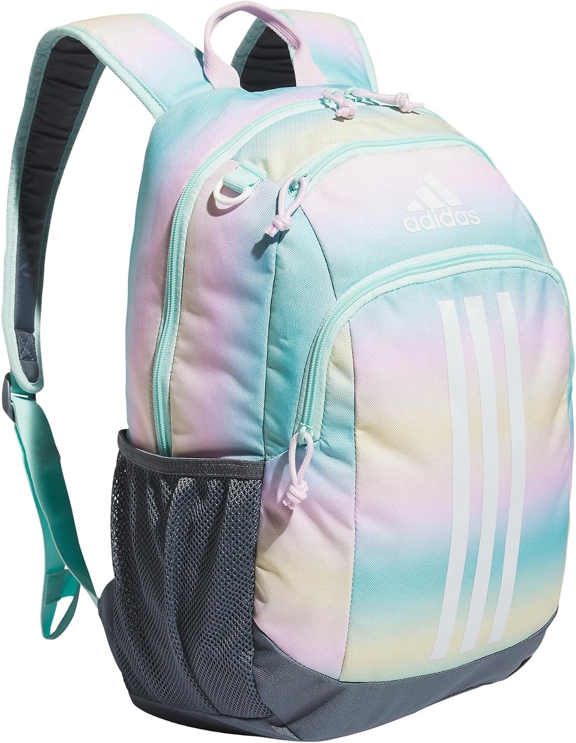 image:imageadidas Creator School Backpack 21L Padded Laptop Sleeve Durable Build RightSized For Kids Carries Comfortably Spills Wipe Away School Gym amp Travel ReadyGradient Flash AquaOnix GreyWhite2
