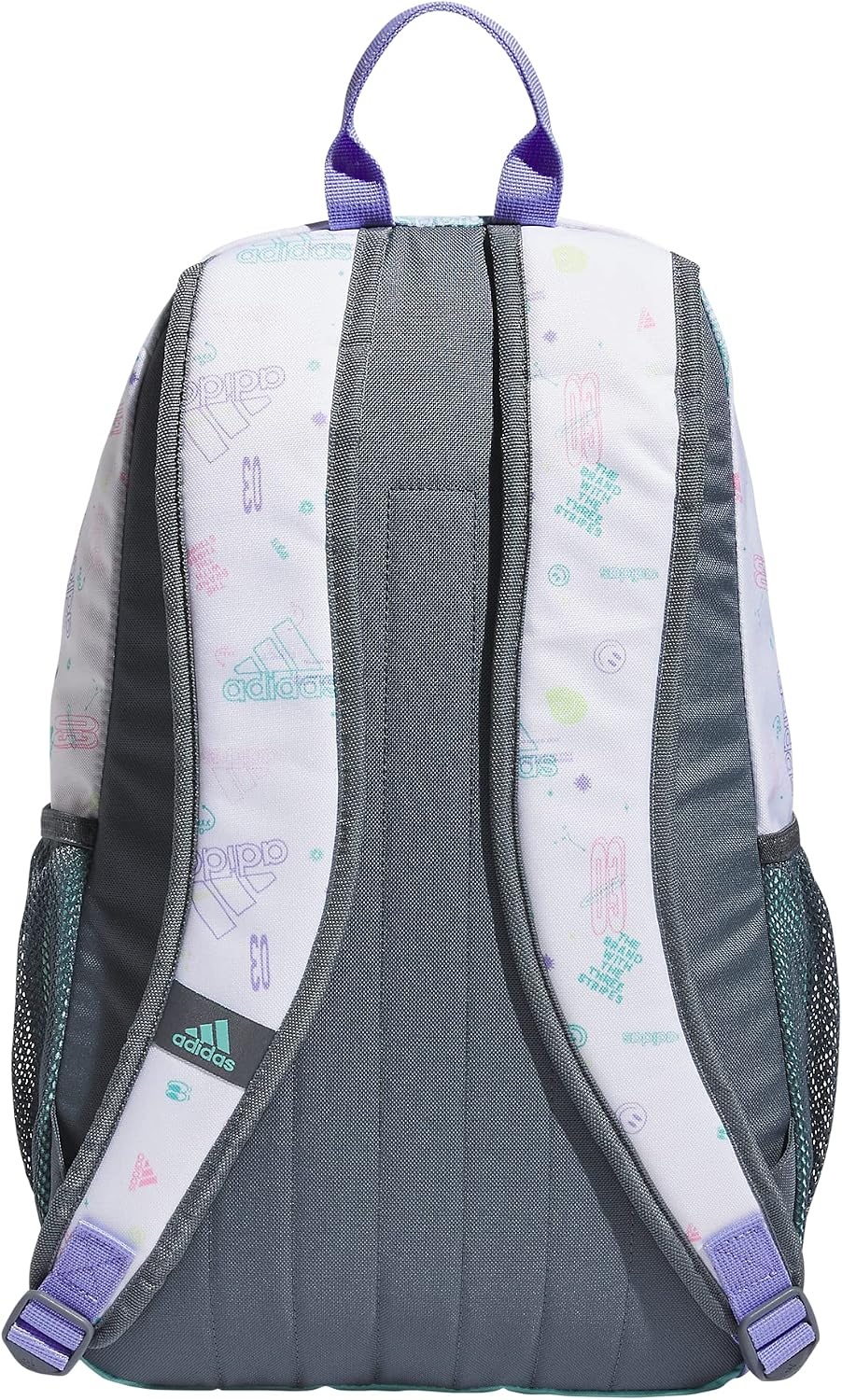 image:imageadidas Creator School Backpack 21L Padded Laptop Sleeve Durable Build RightSized For Kids Carries Comfortably Spills Wipe Away School Gym amp Travel ReadyIcon Brand Love WhiteFlash Aqua BlueLight Purple2