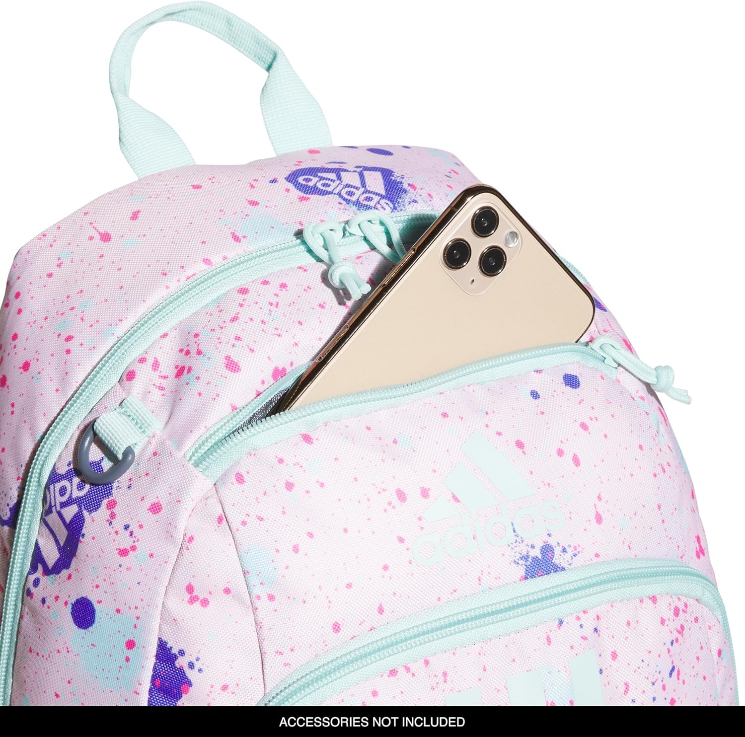 image:imageadidas Creator School Backpack 21L Padded Laptop Sleeve Durable Build RightSized For Kids Carries Comfortably Spills Wipe Away School Gym amp Travel ReadySplatter Sandy PinkSemi Flash Aqua Blue2