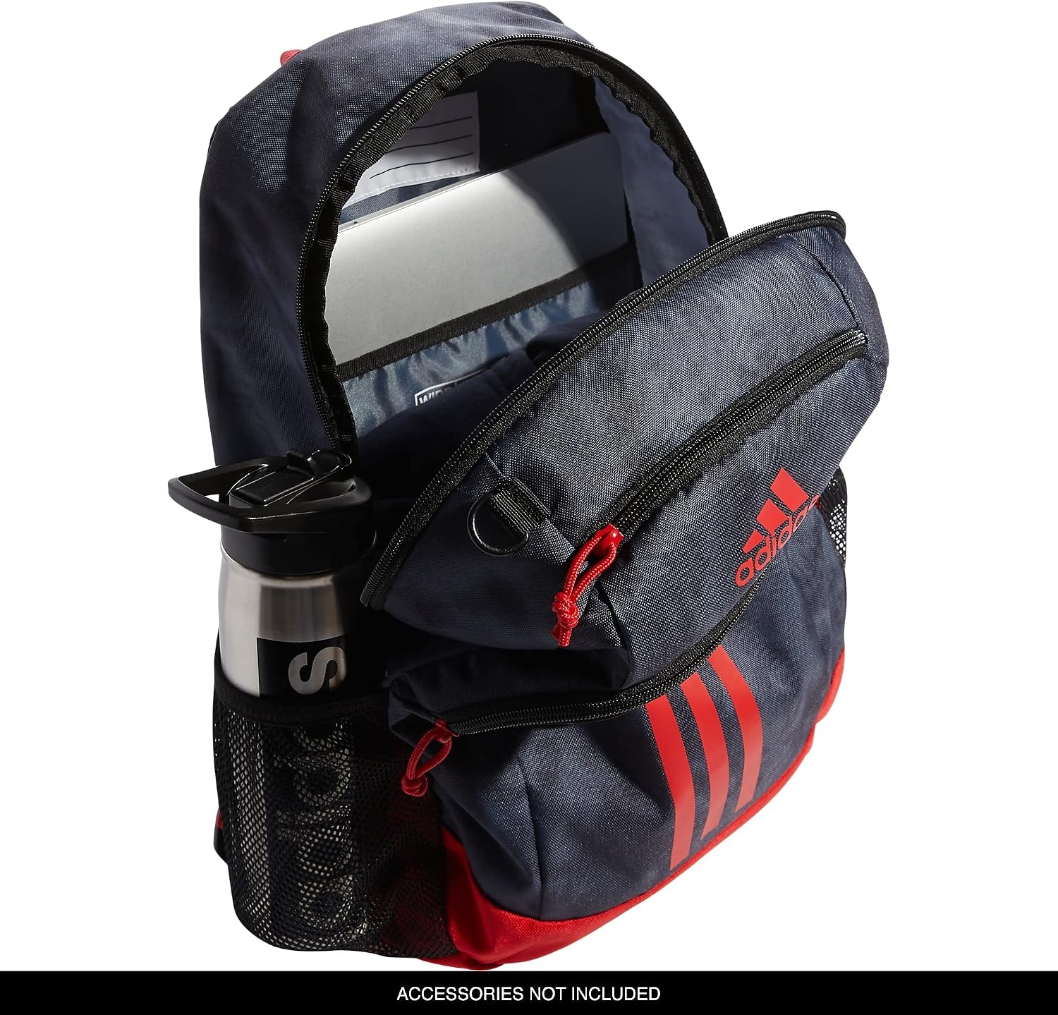 image:imageadidas Creator School Backpack 21L Padded Laptop Sleeve Durable Build RightSized For Kids Carries Comfortably Spills Wipe Away School Gym amp Travel ReadyStone Wash CarbonVivid Red2