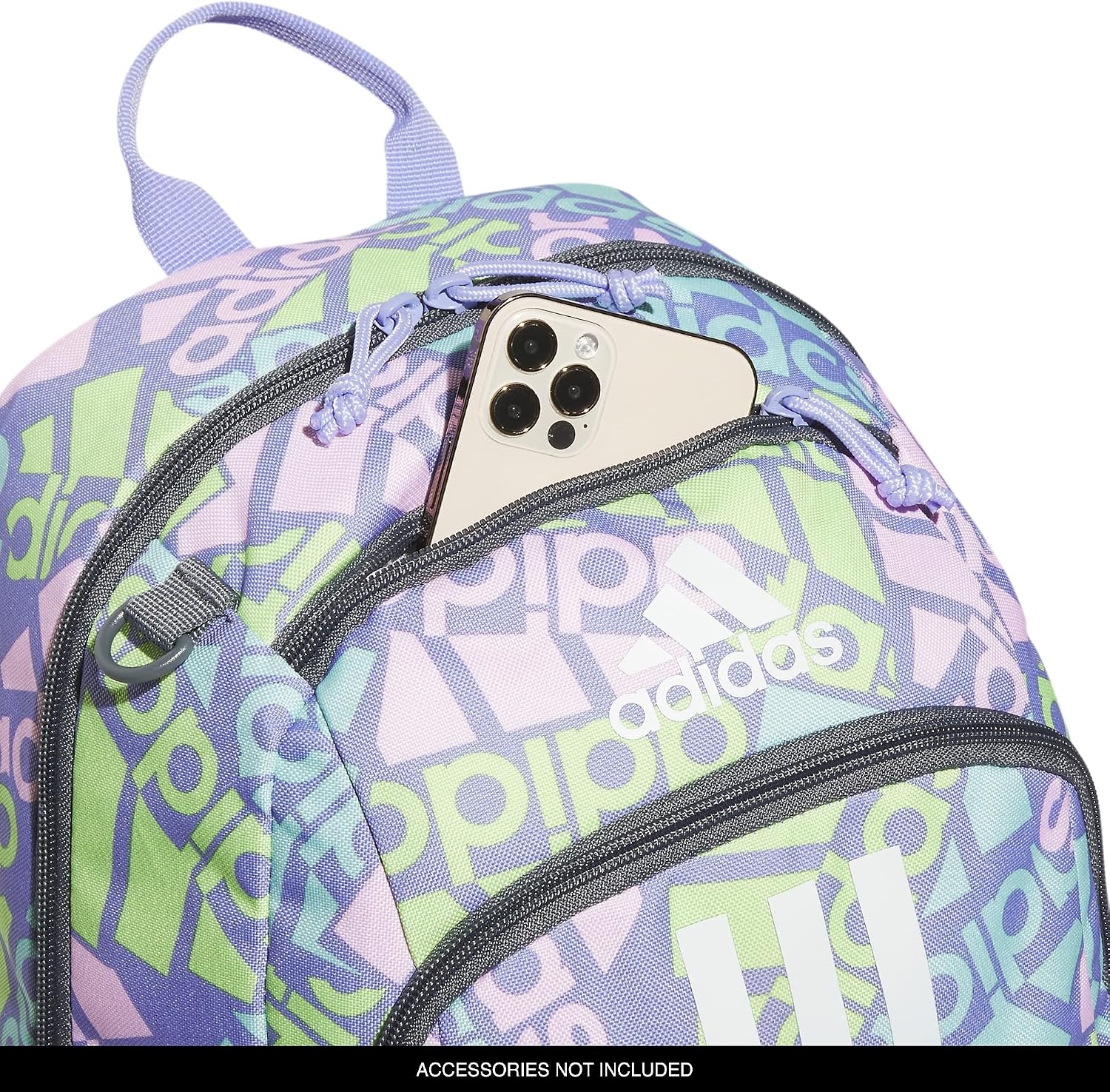 image:imageadidas Creator School Backpack 21L Padded Laptop Sleeve Durable Build RightSized For Kids Carries Comfortably Spills Wipe Away School Gym amp Travel ReadyAdi Multi Collage Light PurpleOnix GreyWhite2