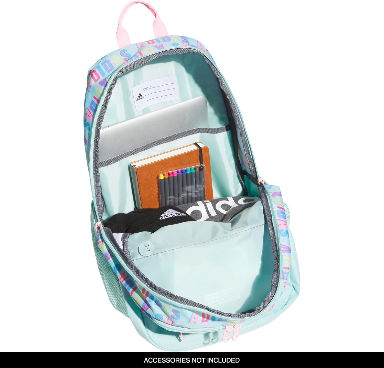 image:imageadidas Foundation Backpack 38LHall Pass Semi Flash AquaPink Spark