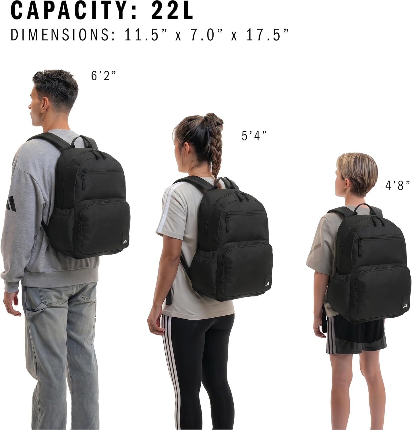 image:imageadidas Lineage Backpack for Laptop School and Travel 22LBlack