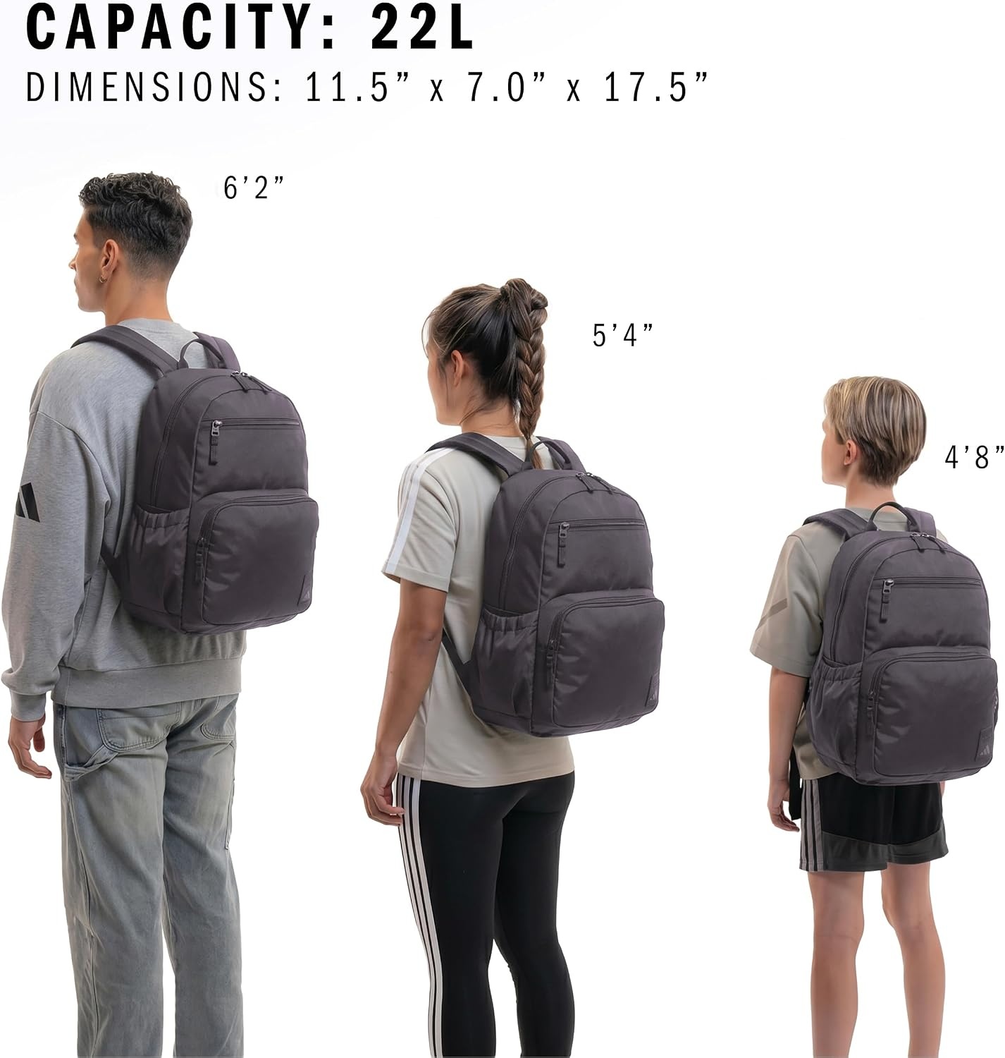 image:imageadidas Lineage Backpack for Laptop School and Travel 22LGrey StrataBlack