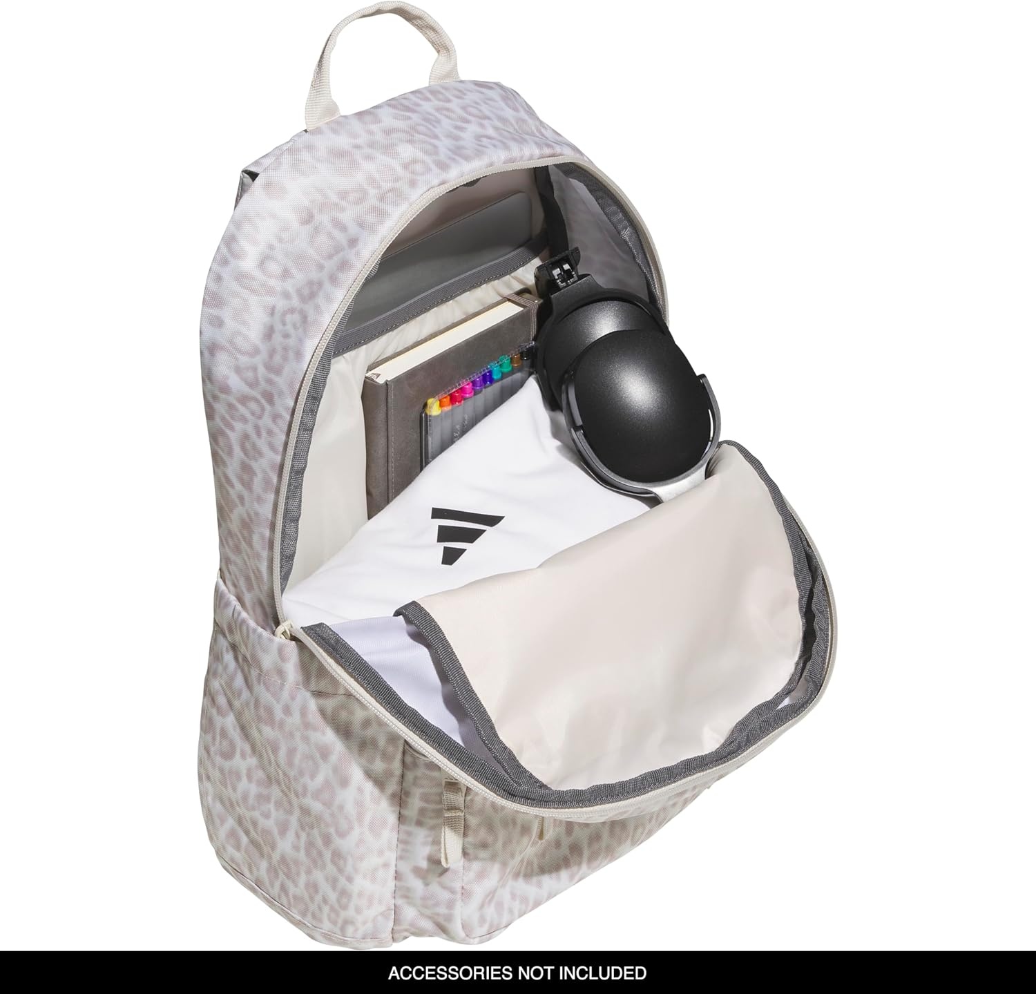 image:imageadidas Lineage Backpack for Laptop School and Travel 22LLeopard Print AluminaAlumina Beige
