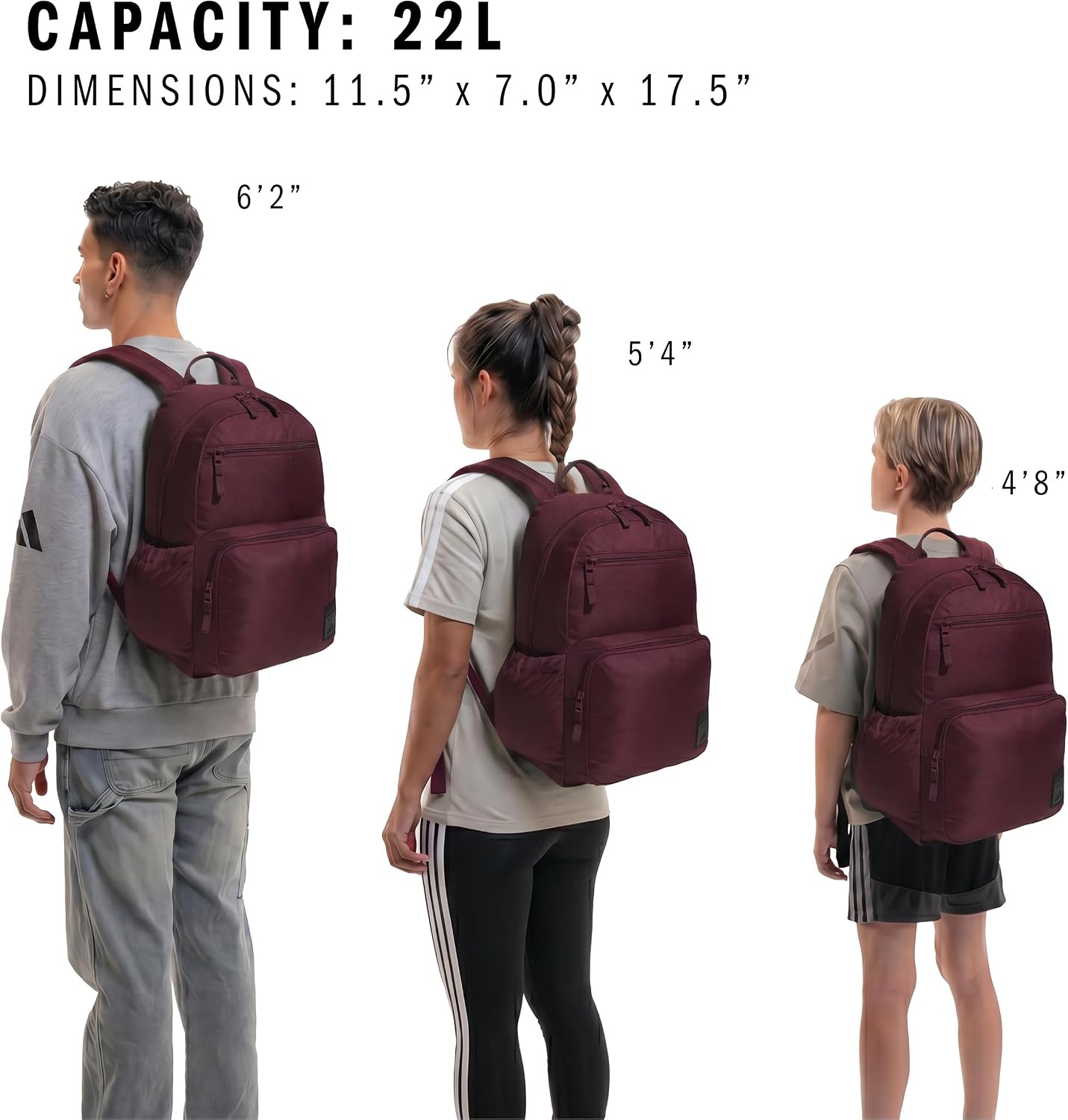 image:imageadidas Lineage Backpack for Laptop School and Travel 22LMaroonBlack
